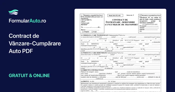 Contract de înstrăinare-dobândire a unui mijloc de transport - Model 2025